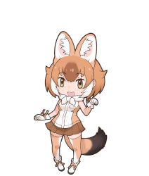 Rule 34 | 1girl, animal costume, animal ear fluff, animal ears, dhole (kemono friends), highres, kemono friends, looking at viewer, official art, solo, standing, tachi-e, tail, transparent background, yoshizaki mine