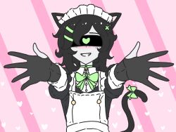 Rule 34 | 1boy, animal ears, black gloves, cat boy, cat ears, cat tail, ceres (iotd), dummies vs noobs (iotd), gloves, highres, looking at viewer, maid, non-web source, tail, trap, upper body