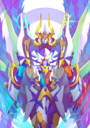 Rule 34 | 1boy, absurdres, armor, clenched hands, digimon, highres, imperialdramon, imperialdramon paladin mode, solo, wings