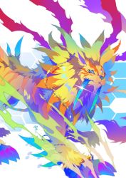 Rule 34 | blue eyes, claws, digimon, fangs, fangs out, highres, lion, saberleomon, yellow fur