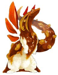 Rule 34 | animal, animal focus, curry, curry rice, detached wings, dragon, food, food focus, full body, highres, horns, no humans, omarumaru, original, rice, simple background, solo, standing, white background, wings