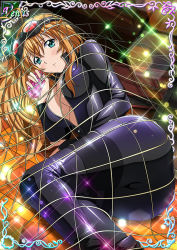 Rule 34 | 00s, 1girl, ass, bdsm, blush, bodysuit, bondage, bound, breasts, card (medium), cleavage, curvy, female focus, frown, hair between eyes, huge ass, ikkitousen, large breasts, long hair, looking at viewer, lying, net, open bodysuit, open clothes, shiny skin, solo, sonsaku hakufu, sparkle, trapped, very long hair