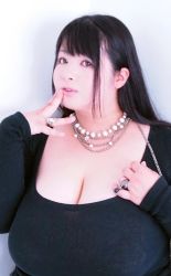 Rule 34 | 1girl, asian, black hair, breasts, fat, hoshima mika, huge breasts, photo (medium), plump, solo
