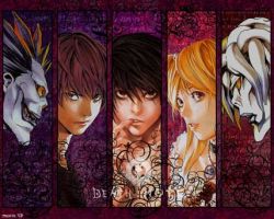 Rule 34 | 00s, amane misa, death note, l (death note), lowres, official art, rem (death note), ryuk, shinigami, yagami light