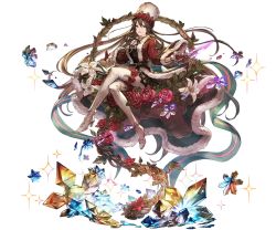 Rule 34 | 10s, 1girl, absurdly long hair, belt, berry, black dress, bow, christmas, coat, crossed legs, crystal, dagger, dress, flower, full body, fur hat, fur trim, gloves, granblue fantasy, hair between eyes, hat, high heels, holding, holding weapon, knife, leaf, lily (flower), long hair, long sleeves, minaba hideo, official art, open clothes, open coat, purple eyes, red coat, red flower, red gloves, red rose, rose, rosetta (granblue fantasy), rosetta (holiday) (granblue fantasy), short dress, sitting, snowflakes, solo, thighhighs, transparent background, ushanka, very long hair, weapon, white hat, white thighhighs, wide sleeves, zettai ryouiki