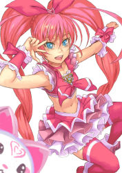 Rule 34 | 10s, 1girl, blue eyes, cure melody, houjou hibiki, hummy (suite precure), magical girl, pink hair, precure, simple background, suite precure