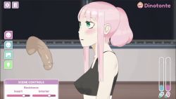 Rule 34 | animated, animated gif, covered erect nipples, darling in the franxx, dinotonte, erection, fellatio, game cg, green eyes, imminent fellatio, large penis, lust&#039;s cupid, open mouth, oral, penis, pink hair, sidelocks, sports bra, tongue, tongue out, user interface, veins, veiny penis, zero two (darling in the franxx)
