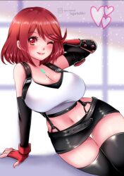 Rule 34 | breasts, cosplay, final fantasy, final fantasy vii, final fantasy vii remake, large breasts, pyra (xenoblade), red hair, smile, sugarbell, tifa lockhart, tifa lockhart (cosplay), xenoblade chronicles (series), xenoblade chronicles 2
