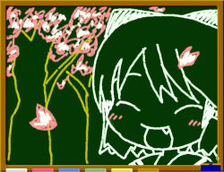 Rule 34 | chalkboard, cherry blossoms, kiira, lowres, original, solo, tagme