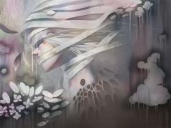 Rule 34 | 1girl, abstract background, closed eyes, cloud, flower, from side, hatsune miku, indie utaite, niconico, pale skin, petals, rotten, short hair, solo, surreal, tears, tmt, vocaloid, white hair, wrappings