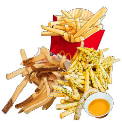 Rule 34 | fast food, food, food focus, french fries, garnish, mcdonald&#039;s, no humans, original, paper, realistic, sauce, saucer, simple background, still life, studiolg, white background