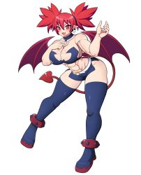 Rule 34 | 1girl, breasts, disgaea, etna (disgaea), highres, large breasts, looking at viewer, muscular, muscular female, red hair, solo, tagme, thick thighs, thighs, wide hips