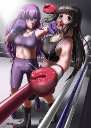 Rule 34 | 2girls, artist request, blood, boxing, boxing gloves, boxing ring, catfight, multiple girls, tagme