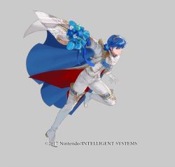 Rule 34 | 1boy, blue eyes, blue hair, bouquet, fire emblem, fire emblem: mystery of the emblem, fire emblem heroes, flower, formal, full body, gloves, groom, male focus, marth (fire emblem), mayo (becky2006), nintendo, official art, short hair, simple background, smile, suit, tiara, tuxedo, weapon