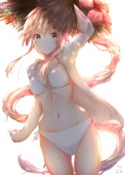 Rule 34 | 1girl, absurdres, backlighting, bikini, blush, breasts, commentary request, dated, hair between eyes, hand on own head, hat, highres, hood, hoodie, kantai collection, long hair, looking at viewer, medium breasts, navel, open clothes, open hoodie, pink hair, shanghmely, side-tie bikini bottom, side ponytail, sidelocks, signature, simple background, smile, solo, straw hat, swimsuit, very long hair, white background, white bikini, white hoodie, yellow eyes, yura (kancolle)