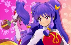 1girl 3d animated arm_up arnaud_tegny holding holding_sword holding_weapon long_hair long_sleeves pants purple_hair ranma_1/2 red_eyes shampoo_(ranma_1/2) solo sword tagme video weapon