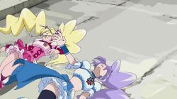 Rule 34 | 00s, animated, animated gif, aono miki, cure berry, cure peach, third-party edit, fresh precure!, momozono love, panties, pantyshot, precure, rolling, third-party edit, underwear