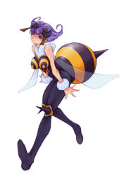 Rule 34 | antennae, bee, bee girl, black eyes, bug, capcom, fuyube rion, bug, arthropod girl, lowres, monster girl, purple hair, q-bee, short hair, vampire (game), wings