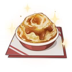 Rule 34 | artist request, bowl, commentary, english commentary, food, food focus, game cg, genshin impact, gravy, lowres, mashed potatoes, napkin, no humans, official art, simple background, sparkle, still life, third-party source, transparent background