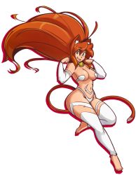 Rule 34 | 1girl, animal ears, big hair, brown hair, cat ears, cat tail, felicia (vampire), full body, green eyes, highres, long hair, open mouth, solo, tail, transparent background, vampire (game), very long hair