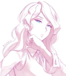 Rule 34 | blue eyes, collared shirt, diana cavendish, koyorin, little witch academia, shirt, simple background, sketch, solo, tagme, wavy hair, white background