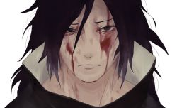 Rule 34 | 1boy, looking at viewer, male focus, naruto, naruto (series), portrait, simple background, solo, tagme, uchiha madara, white background