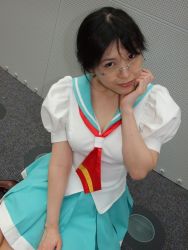 Rule 34 | cosplay, glasses, himemiya anthy, photo (medium), sachika, school uniform, serafuku, shoujo kakumei utena