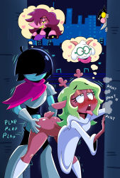 Rule 34 | 1boy, 1girl, absurdres, antlers, bent over, black hair, blonde hair, blush, bottomless, breasts, clothed sex, clothes lift, deltarune, doggystyle, drooling, drshanks24, faceless, faceless male, furry, hair over eyes, hetero, highres, horns, interspecies, kris (deltarune), long hair, noelle holiday, onlookers, open mouth, ralsei, reindeer, saliva, sex, sex from behind, spamton g. spamton, susie (deltarune), tail, third-party edit, vaginal, watching