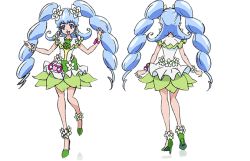 Rule 34 | 10s, 2girls, alternate form, blue eyes, blue hair, bow, brooch, clone, cure princess, cure princess (macadamia hula dance), curly hair, dress, dual persona, flipped hair, flower, full body, green dress, green skirt, hair flower, hair ornament, happinesscharge precure!, heart, heart brooch, high heels, jewelry, long hair, magical girl, multiple girls, official art, precure, ribbon, satou masayuki, shirayuki hime, shoes, skirt, smile, transparent background, twintails, two side up, white background, wrist cuffs