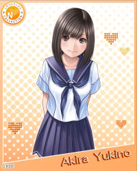 Rule 34 | 1girl, brown eyes, brown hair, love plus, school uniform, short hair, smile, yukino akira