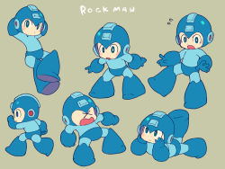 Rule 34 | + +, 1boy, android, arms behind head, blue eyes, blue gloves, blush, capcom, character name, chibi, gloves, grey background, helmet, looking to the side, lying, mega man (character), mega man (classic), mega man (series), miyata (lhr), multiple persona, multiple views, on stomach, open mouth, simple background, walking