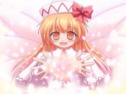 Rule 34 | 1girl, blonde hair, female focus, hat, lily white, lzh, solo, touhou, wings, yellow eyes