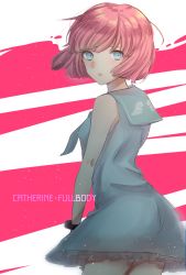Rule 34 | 1boy, androgynous, atlus, blue eyes, bob cut, catherine: full body, catherine (game), eyebrows, highres, male focus, pink hair, rin (catherine), short hair, solo, trap