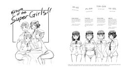 Rule 34 | 4girls, arms behind back, army, blush, breasts, character name, closed eyes, clothes lift, collared shirt, covering privates, covering crotch, cowboy shot, dress, dress lift, english text, female soldier, gogocherry, greyscale, hat, leaning forward, legs together, lifted by self, looking at viewer, medium breasts, military hat, miniskirt, monochrome, multiple girls, necktie, panties, pencil skirt, pregnant, self exposure, sex slave, shirt, short hair, short sleeves, simple background, sitting, skirt, smile, soldier, standing, sweatdrop, thigh gap, translation request, underwear, uniform, white background