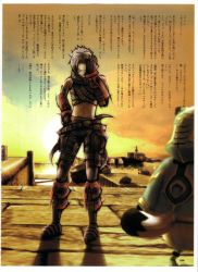 Rule 34 | .hack//, .hack//g.u., 00s, 1boy, bandai, belt, boots, collar, cyber connect 2, gloves, hand on own face, haseo, haseo (.hack//), male focus, midriff, non-web source, outdoors, solo, tattoo, thigh strap