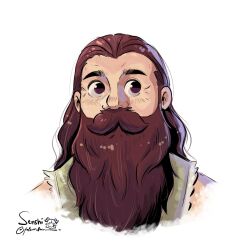 Rule 34 | 1boy, beard, beard over mouth, cropped shoulders, dungeon meshi, dwarf, facial hair, highres, long beard, looking to the side, male focus, mature male, msf (felsmlll), mustache, senshi (dungeon meshi), solo, thick mustache, very long beard, wide-eyed, wrinkled skin