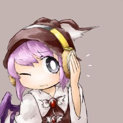 Rule 34 | 1girl, animal ears, bow, closed mouth, dress, hat, headphones, mystia lorelei, one eye closed, pink hair, short hair, solo, touhou, wavy mouth, wings, yaise