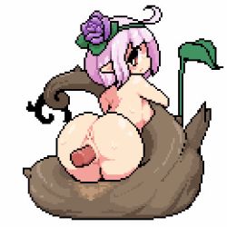 Rule 34 | 1girl, animated, animated gif, anus, ass, bluelab, breasts, from behind, hair ornament, looking back, lowres, milkyquest, nude, pixel art, sex, small breasts, uncensored