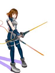 Rule 34 | 1girl, artist request, bodysuit, brown hair, dirge of cerberus final fantasy vii, final fantasy, final fantasy vii, looking at viewer, shelke the transparent, short hair, solo, square enix