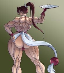 Rule 34 | biceps, breasts, extreme muscles, fatal fury, highres, huge breasts, muscular, purukogi (plasma beach), shiranui mai, snk, the king of fighters