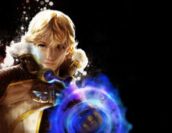 Rule 34 | 1boy, blonde hair, clavat, final fantasy, final fantasy crystal chronicles, goggles, layle, magic, male focus, official art, smile, solo