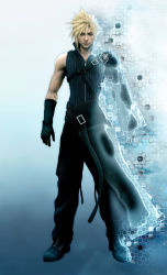 Rule 34 | 00s, 1990s (style), 1boy, 3d, cloud strife, final fantasy, final fantasy vii, final fantasy vii advent children, full body, highres, male focus, official art, solo