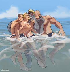 Rule 34 | 4boys, abs, ass, bad id, bad twitter id, bara, black male swimwear, black swim briefs, blonde hair, blue eyes, blush, boku no hero academia, bulge, commission, facial hair, full body, furry, furry male, furry with non-furry, grabbing, highres, imminent gangbang, imminent kiss, interspecies, large hands, large pectorals, macho juice, male focus, male swimwear, manly, multiple boys, muscular, pectoral grab, pectorals, selkie (boku no hero academia), sexually suggestive, smile, swim briefs, swimming, swimsuit, thick thighs, thighs, topless male, yaoi