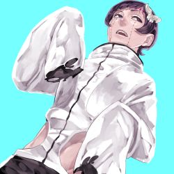 Rule 34 | 1boy, agatsumaattsu, bleach, bone, looking up, luppi antenor, male focus, scar, simple background, sleeves past wrists, smile, solo, wide sleeves
