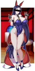 Rule 34 | breasts, censored, fate/grand order, fate (series), highres, identity censor, large breasts, leotard, minamoto no raikou (fate), playboy bunny