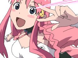 Rule 34 | + +, 00s, 1girl, cross-shaped pupils, lowres, nono (top wo nerae 2!), oekaki, pink hair, solo, symbol-shaped pupils, top wo nerae 2!, v, w