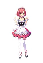 Rule 34 | 1girl, ahoge, ameto yuki, ankle ribbon, blush, bow, collar, doumyouji moemi, dress, female focus, frilled skirt, frills, full body, hair ornament, hairpin, highres, hooksoft, lace, lace trim, leg ribbon, looking at viewer, mary janes, official art, pure x connect, red hair, ribbon, shiny skin, shoes, short hair, skirt, smee, solo, standing, straight hair, tagme, thighhighs, transparent background, waitress, waitress uniform, white thighhighs, yellow eyes, zettai ryouiki