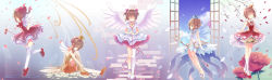 Rule 34 | 1girl, absurdres, asymmetrical legwear, bad id, bad pixiv id, blue sky, blush, bow, brown footwear, brown hair, brown shirt, brown skirt, cardcaptor sakura, closed eyes, closed mouth, cloud, commentary request, crown, day, dress, elbow gloves, feathers, flower, frilled dress, frills, fuuin no tsue, gloves, green eyes, hat, heart, high heels, highres, holding, holding wand, hoshi no tsue, kinomoto sakura, kneehighs, mini crown, multiple views, petals, puffy short sleeves, puffy sleeves, red bow, red dress, red flower, red footwear, red headwear, red ribbon, red rose, ribbon, rose, see-through, shiiba nae, shirt, shoes, short sleeves, single thighhigh, sitting, skirt, sky, sleeveless, sleeveless dress, sleeveless shirt, socks, star (symbol), thighhighs, tilted headwear, uneven legwear, wand, white dress, white feathers, white footwear, white gloves, white socks, white wings, window, wings, yume no tsue