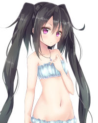 Rule 34 | 1girl, amano kouki, black hair, cinderella bust, cross, groin, highres, jewelry, long hair, necklace, note-chan, original, purple eyes, simple background, solo, twintails, very long hair
