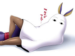 Rule 34 | 1girl, arm support, bare legs, bed sheet, dark-skinned female, dark skin, fate/grand order, fate (series), legs, long hair, looking at viewer, low-tied long hair, lying, medjed (fate), nitocris (fate), nitocris (fate/grand order), nitocris (swimsuit assassin) (fate), nokoppa, on side, pantyhose, purple hair, shadow, simple background, solo, very long hair, white background